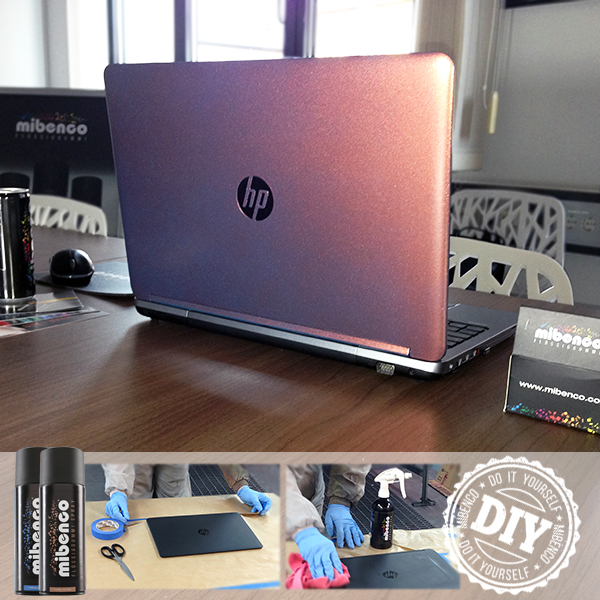 Laptop folieren mit kupfer-metallic